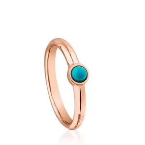 Rose Vermeil Silver Super Power Ring with Turquoise